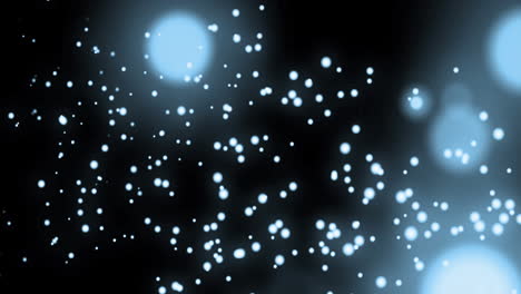 animación de múltiples puntos brillantes de luz que se mueven en movimiento hipnótico sobre un fondo azul