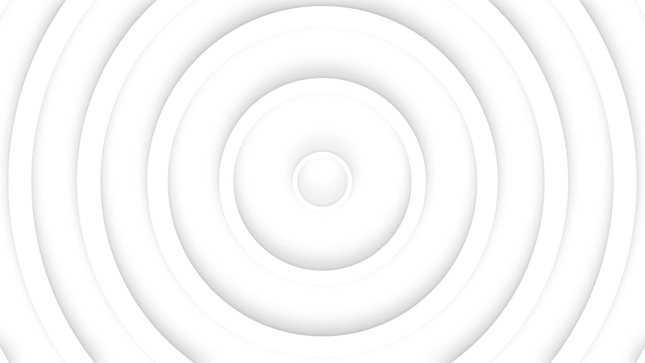círculos blancos abstractos con sombra dymanic suave. fondo en relieve limpio en 3d. cubierta animada básica pura para presentación de negocios. bucle minimalista elegante universal.