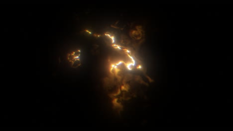 animación de tormenta cósmica eléctrica abstract fractal naranja