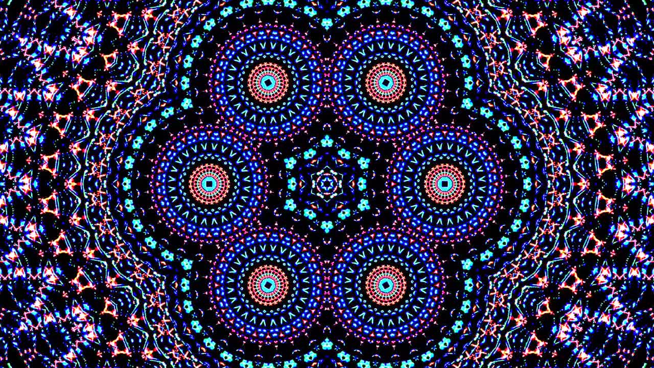 hermoso caleidoscopio abstracto que brilla, una luz radiante que regula los movimientos sutiles