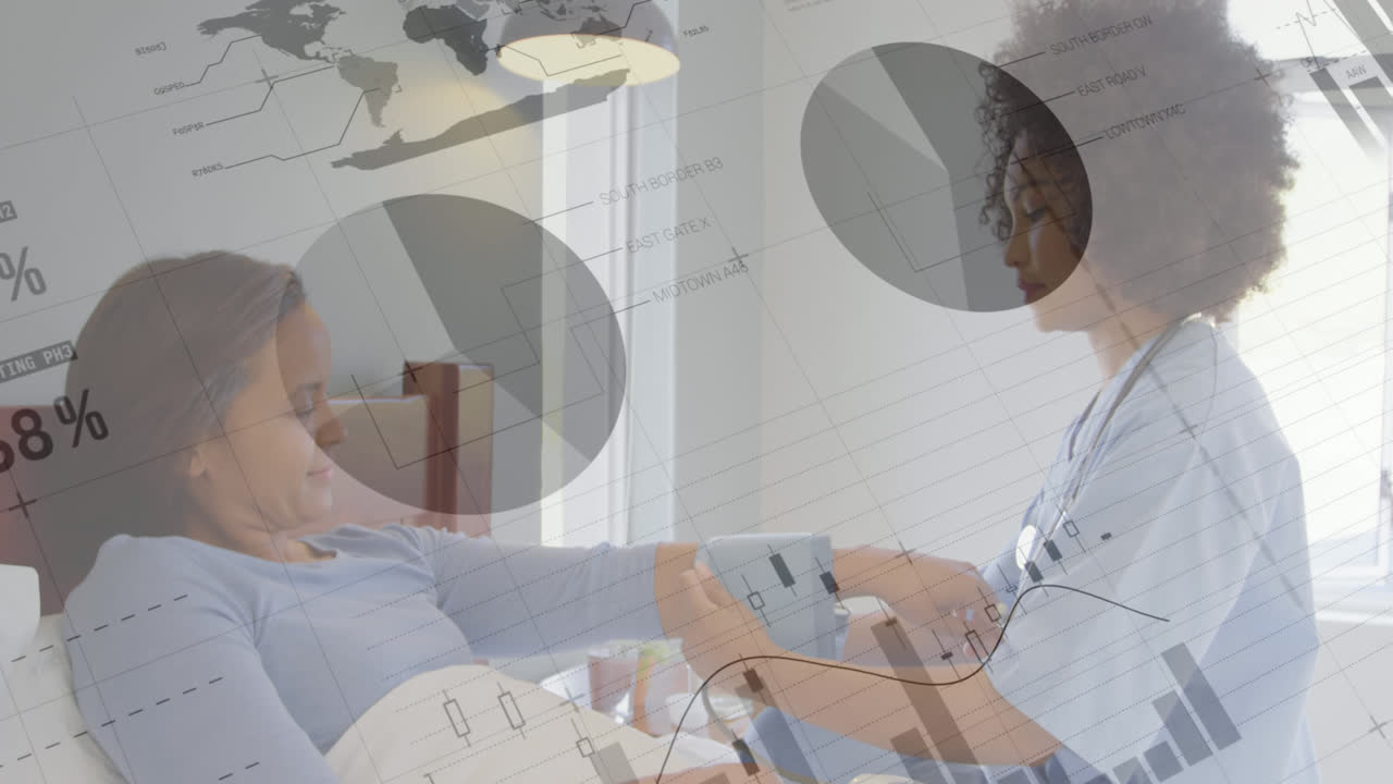 여성 의료 종사자가 여성 환자의 혈압을 확인하는 데 대한 통계적 데이터 처리