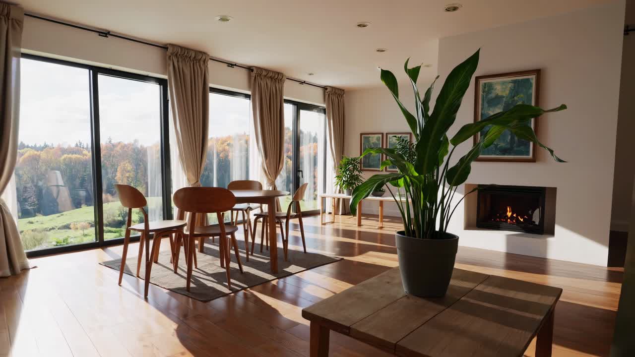 sala de estar moderna con una vista impresionante