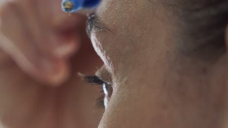 primer plano de maquillaje de ojos