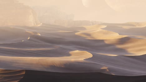 travelling across the sand dunes of an alien world