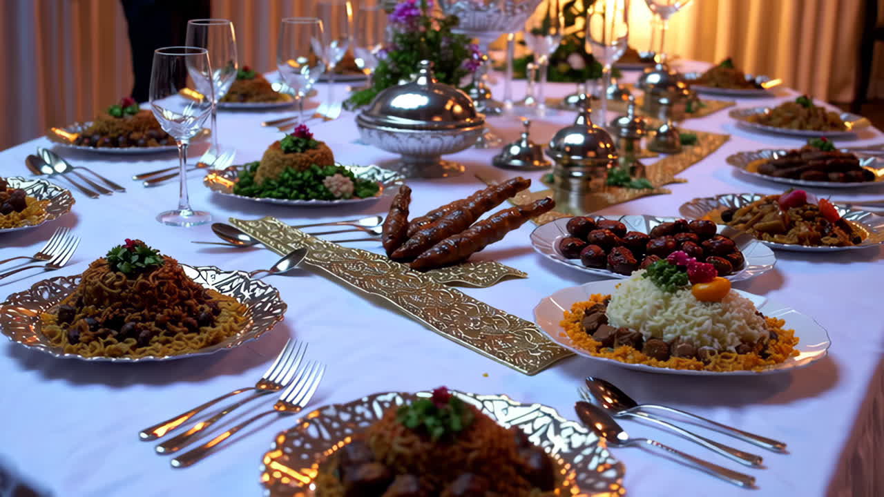 establecimiento formal de la mesa de la cena