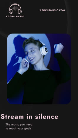 young person enjoying focus music with headphones