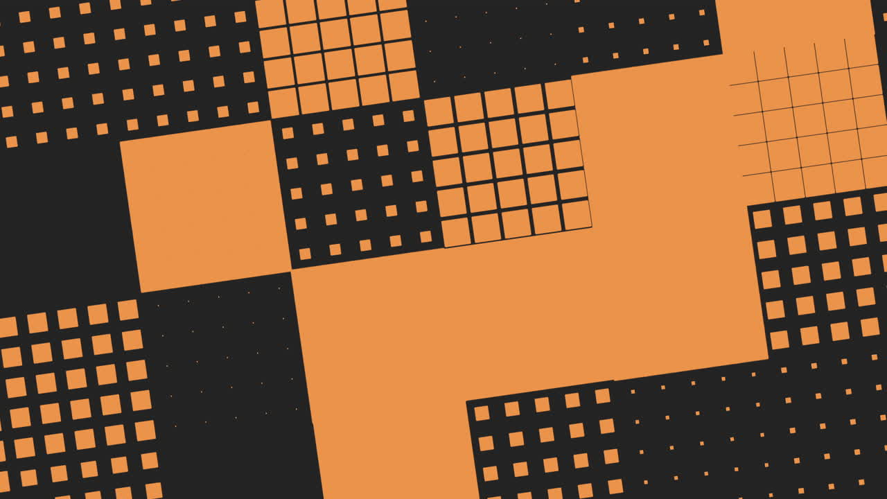 Orange and black geometric pattern modern abstract design of overlapping squares and rectangles