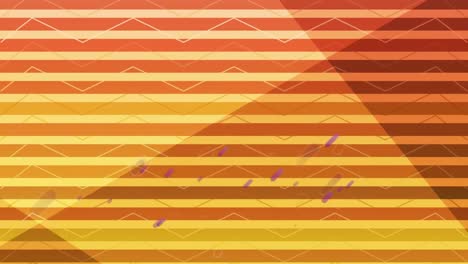 animation of purple light trails over orange and yellow striped background