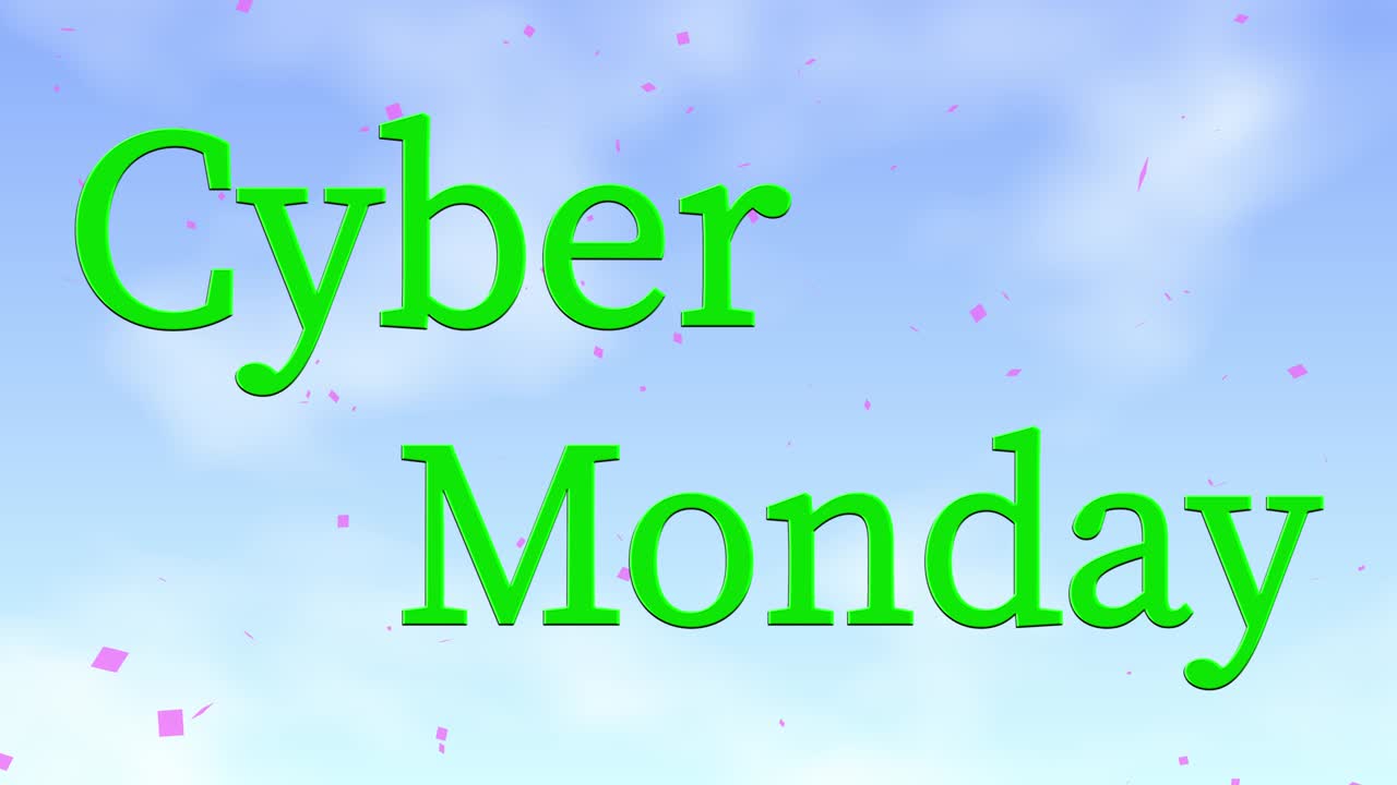 Cyber Monday sale event text animation motion graphics