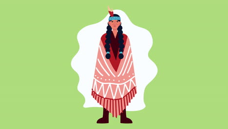 chief female indigenus ethnicity character animation