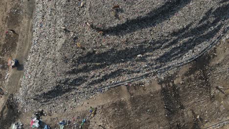 Aerial-view,-mountains-of-garbage-piled-up-at-the-Piyungan-landfill,-Yogyakarta