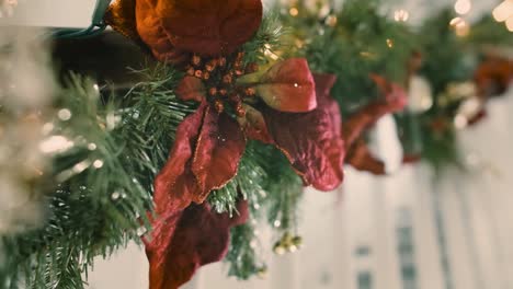 beautiful christmas garland on staircase