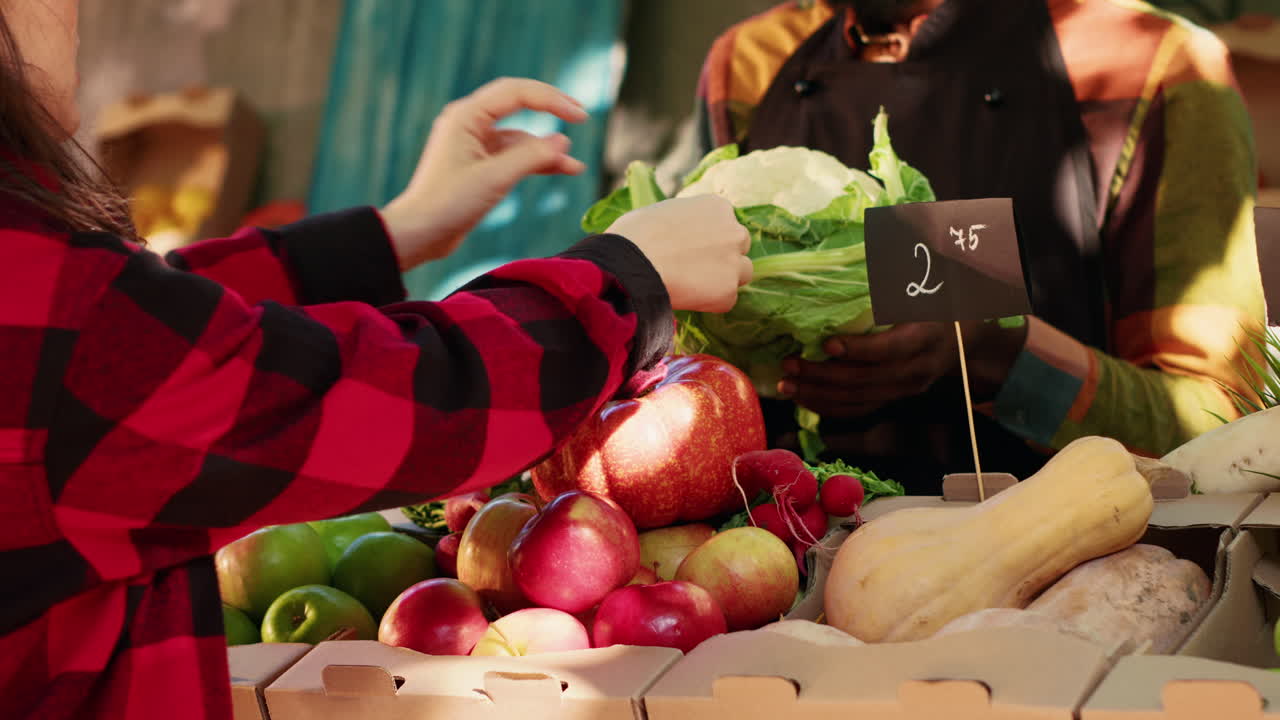 시장에서 신선한 제품