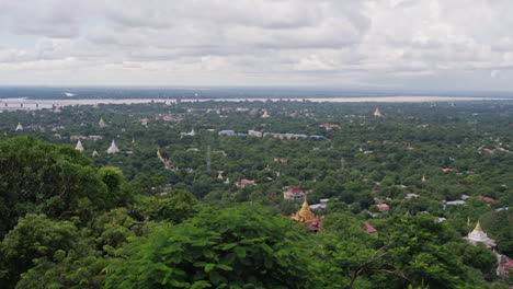 wide view over a beautiful green landscape in myanmar