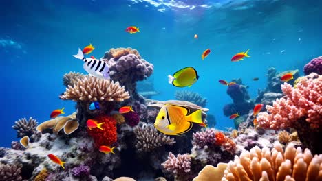 vibrant underwater scene with colorful fish and coral video. live desktop wallpaper