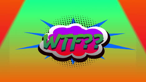 animation of wtf text over colorful triangles