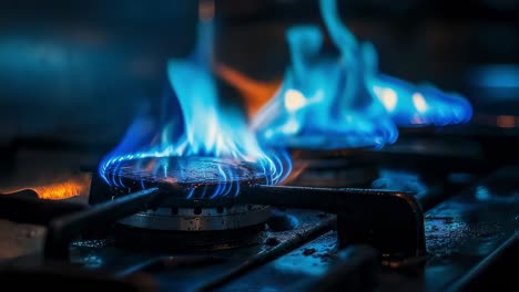 close-up of a gas stove burner