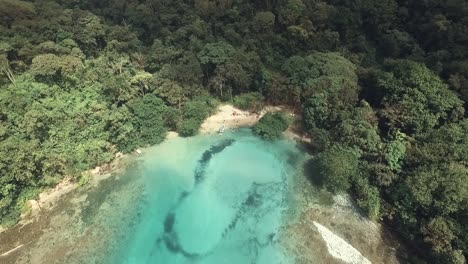 Drone-footage-elevation-of-one-of-Panama's-island-at-the-Atlantic-coast