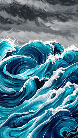 stormy ocean waves