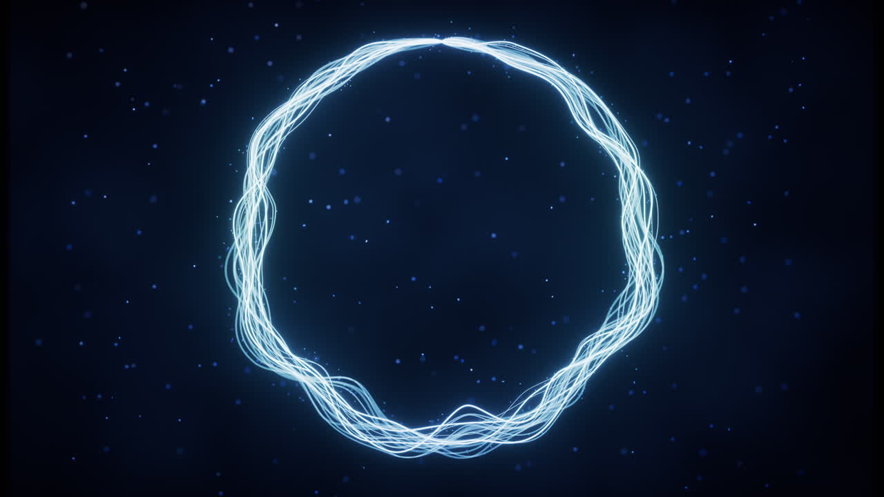 curvas de gradiente de onda abstractas y partículas, renderización en 3d.