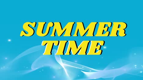 animation von sommerzeit-text über sich bewegende formen