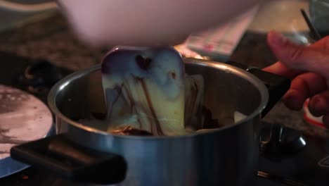melting chocolate for delicious dessert