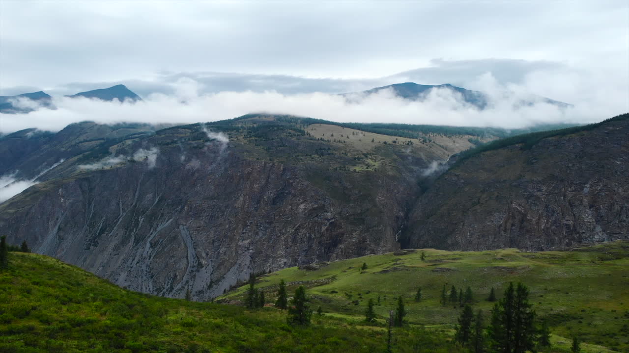 Mountains landscape with clouds