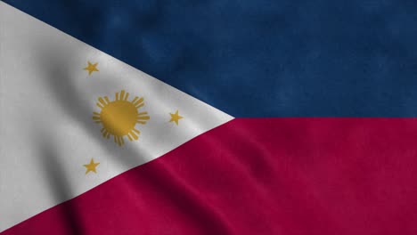 philippines flag waving in the wind with highly detailed fabric texture. seamless loop, 4k