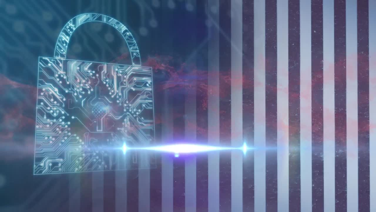 Animation of padlock over white lines