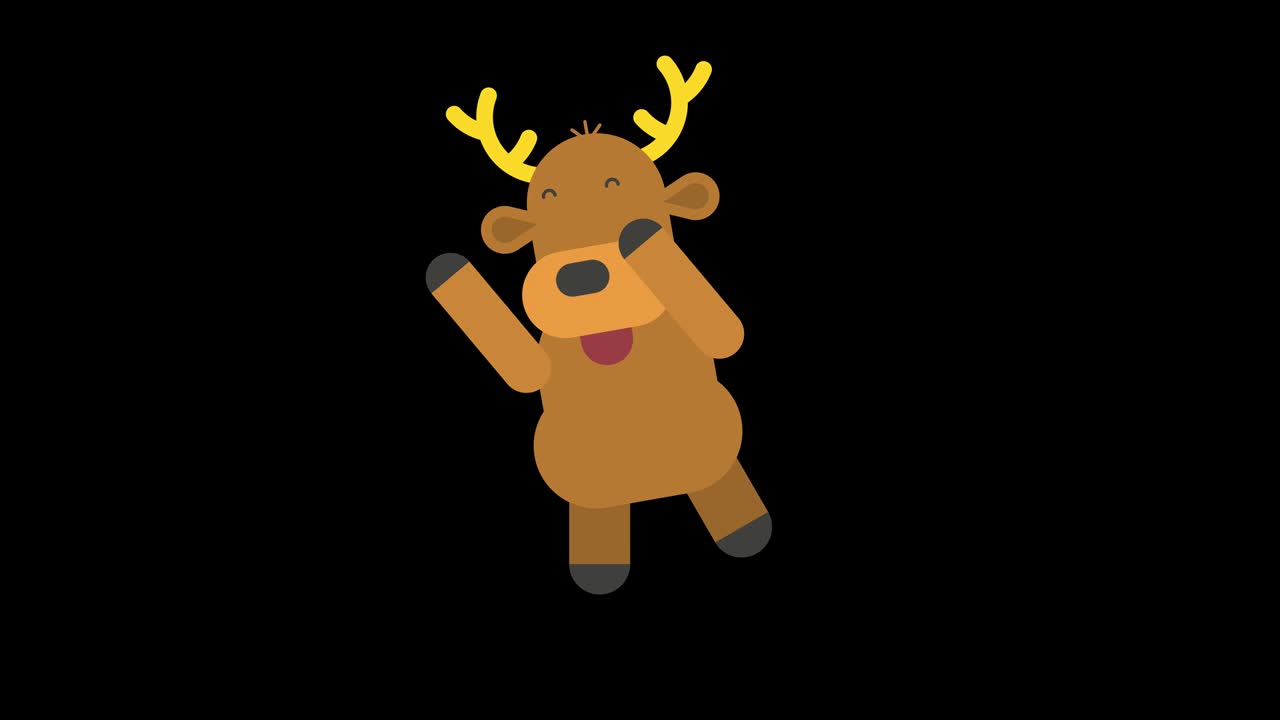 олени танцуют руками вверх. движение дуб. альфа-канал