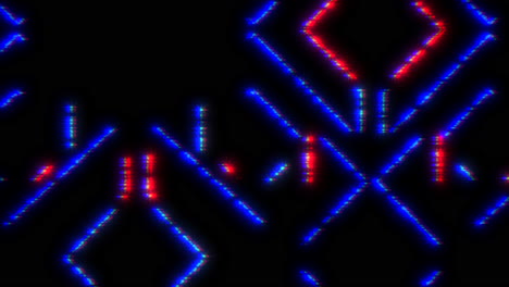 líneas abstractas rojas y azules en zigzag en un patrón intrigante