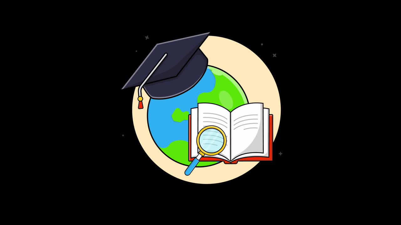 Animated Illustration of Global Education and Research Concept