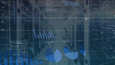 animación de diversos datos financieros y gráficos a través de servidores
