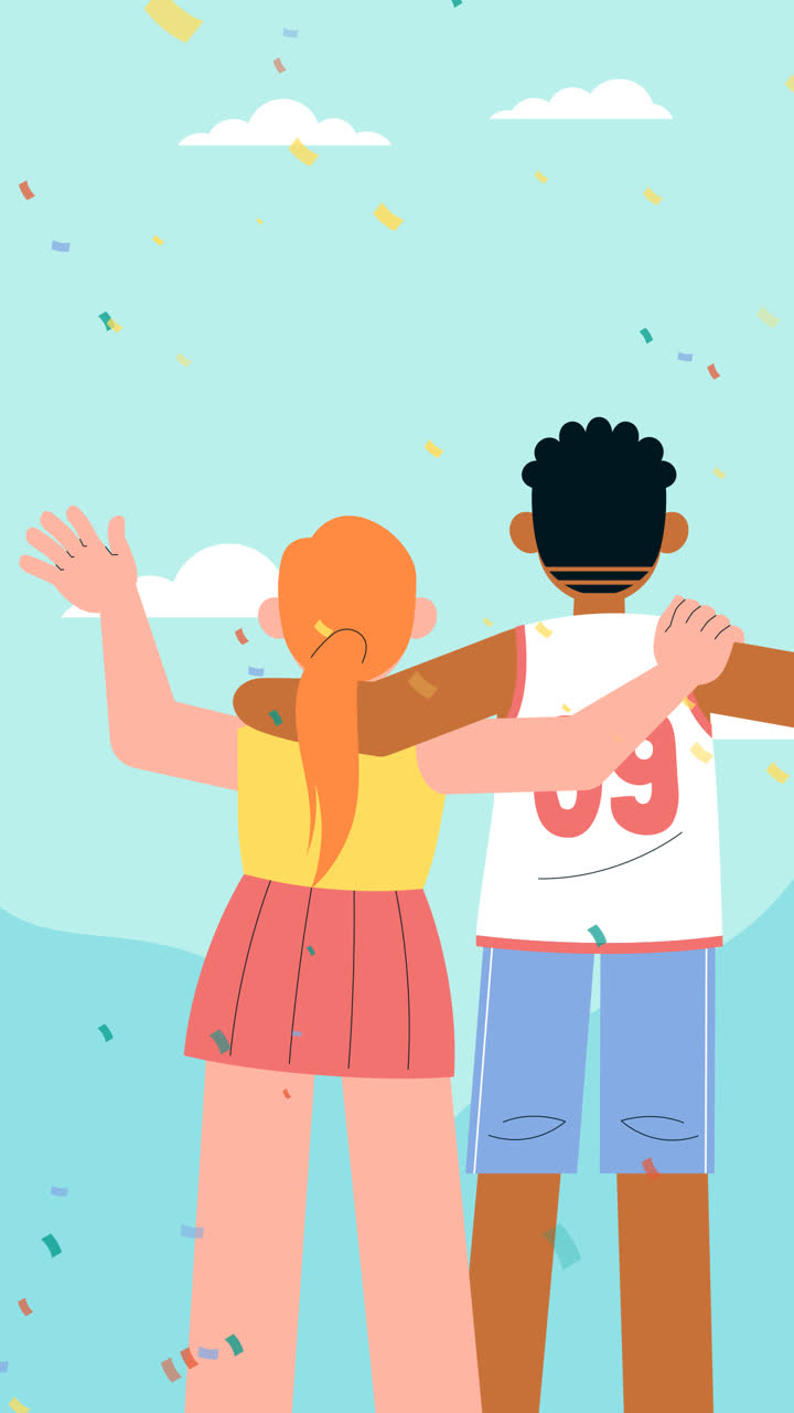 Motion Graphic of Flat background for international friendship day celebration