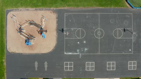 top down aerial of school playground