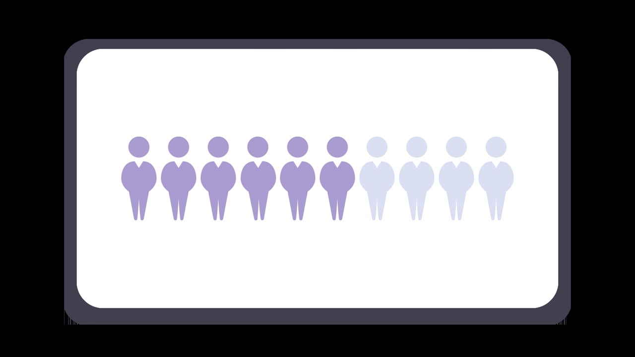 Animated Row of Purple Male Icons for Population Statistics
