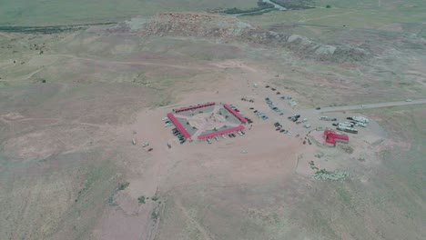 toma de drones del punto de unión de las cuatro esquinas de colorado, arizona, nuevo méxico y utah