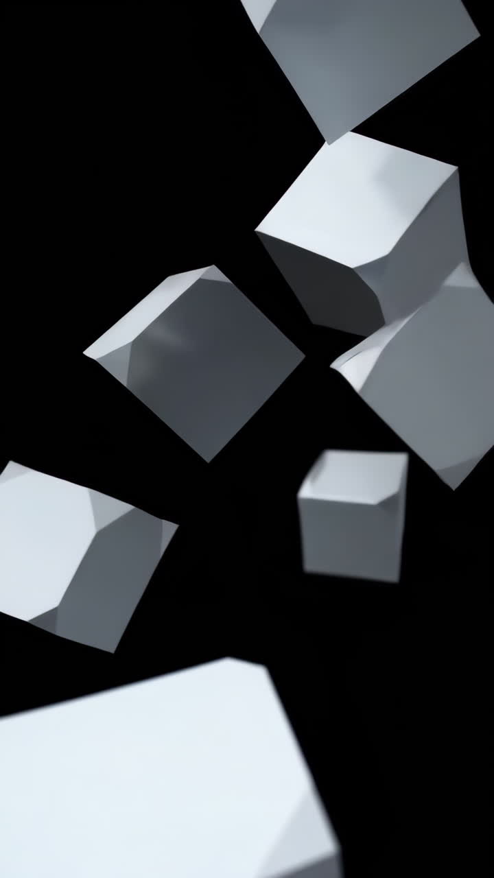 Falling White Cubes