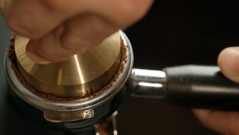 espresso tampering process