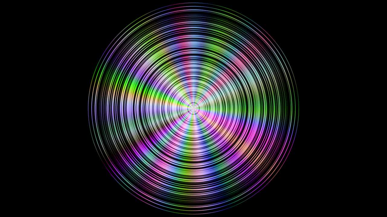 disco metálico con reflejos de color, bucle sin costuras