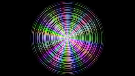 disco metálico con reflejos de color, bucle sin costuras