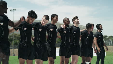 rugby team celebrating