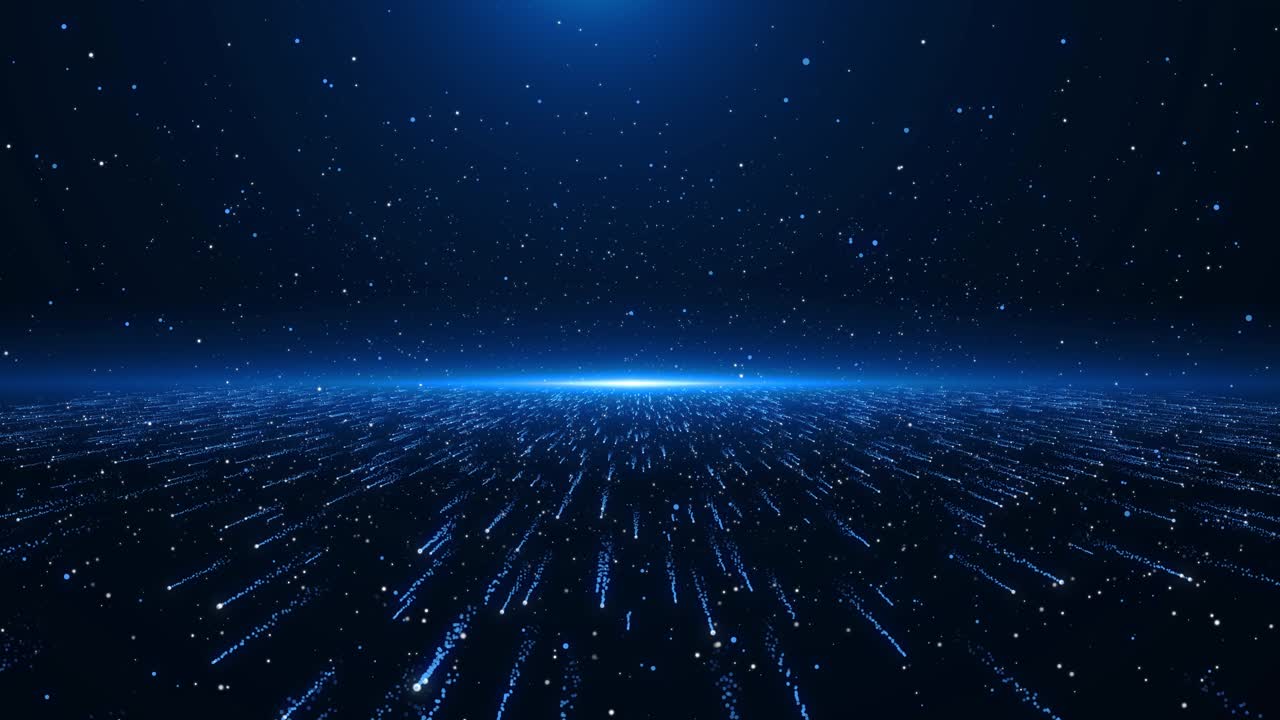 4k 3d abstract blue shining glitter particles 2024 animation new motion background light flare for