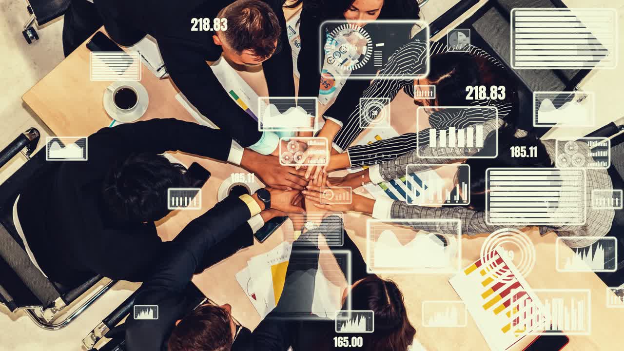 기업 직원 회의에서 사업가들의 창의적인 시각