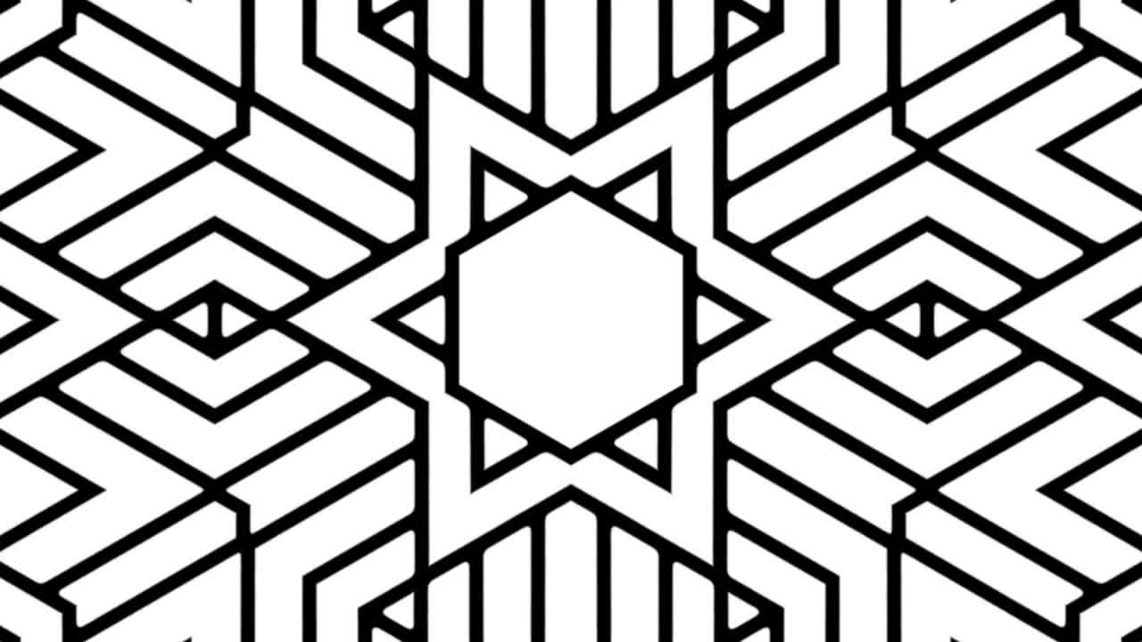 Star of david design elements animation revolving cgi