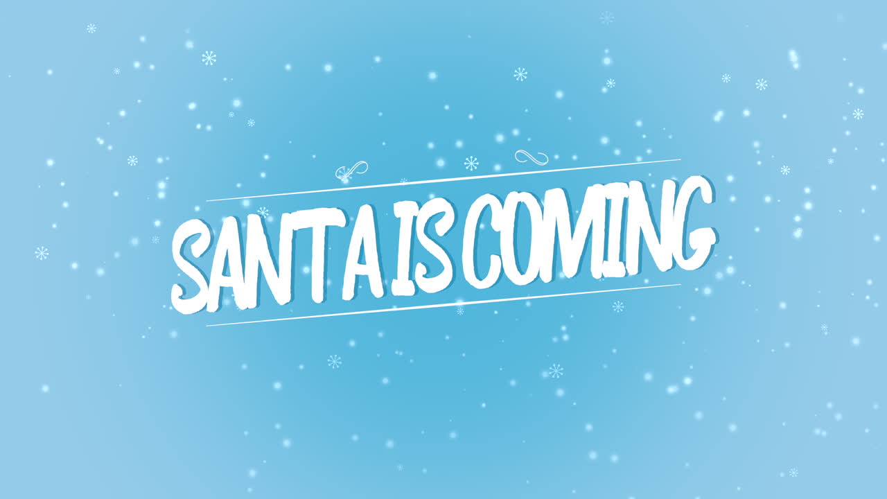 santa viene con copos de nieve de otoño en degradado azul