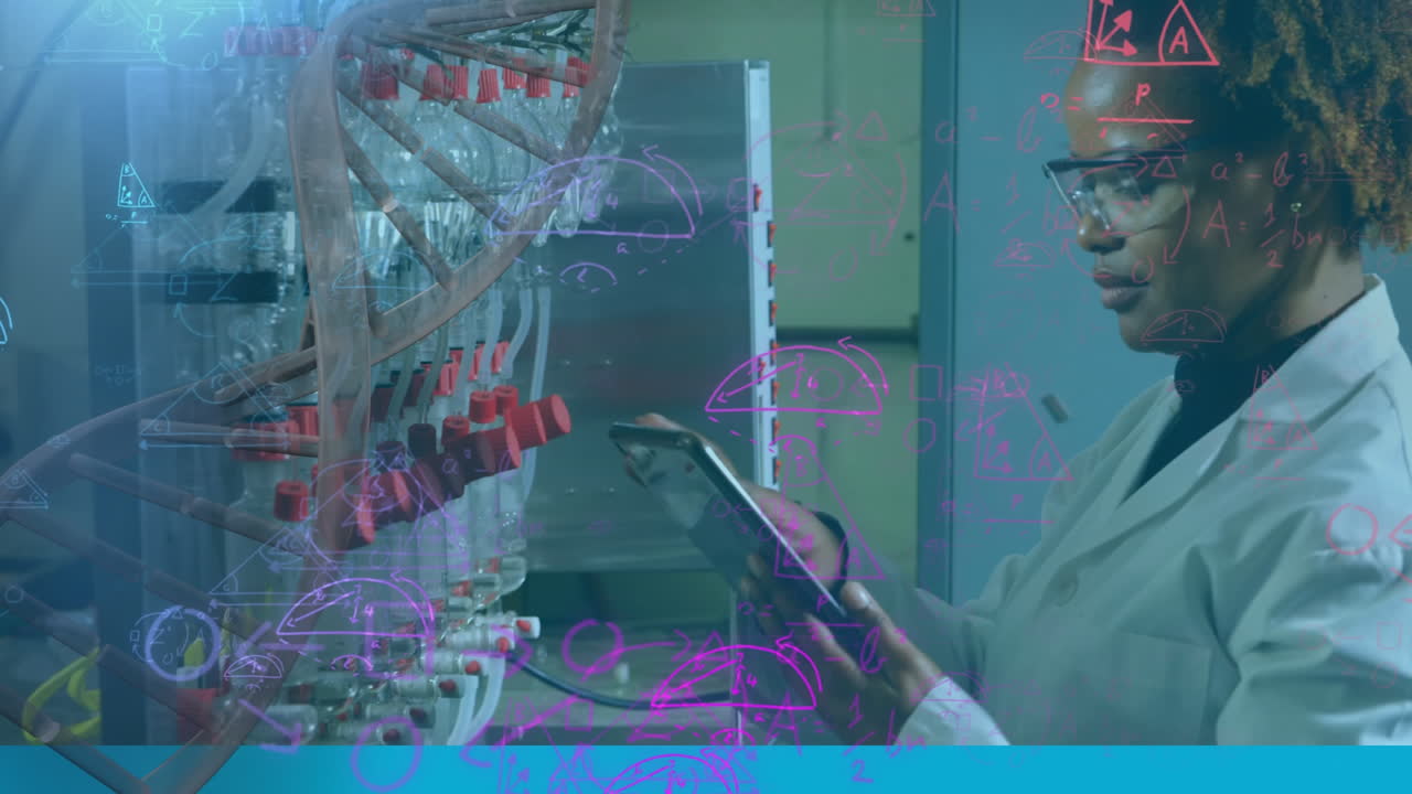 la estructura del adn gira en contra de la científica que trabaja en el laboratorio.