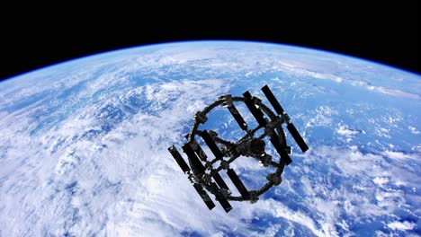 international space station in outer space over the planet earth