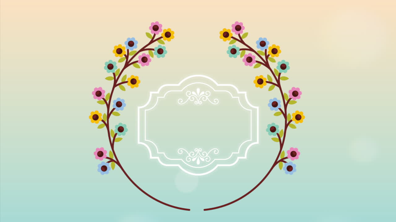 꽃 장식 디자인, 비디오 애니메이션 hd1080