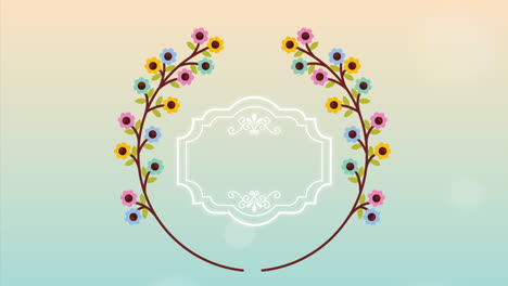 diseño de decoración floral, animación de video hd1080